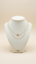 Double Strand Fine Chain Necklace 14K Gold
