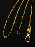 14K Solid Yellow Gold Italian Diamond Cut Cable Chain Necklace — 1mm & 1.5mm