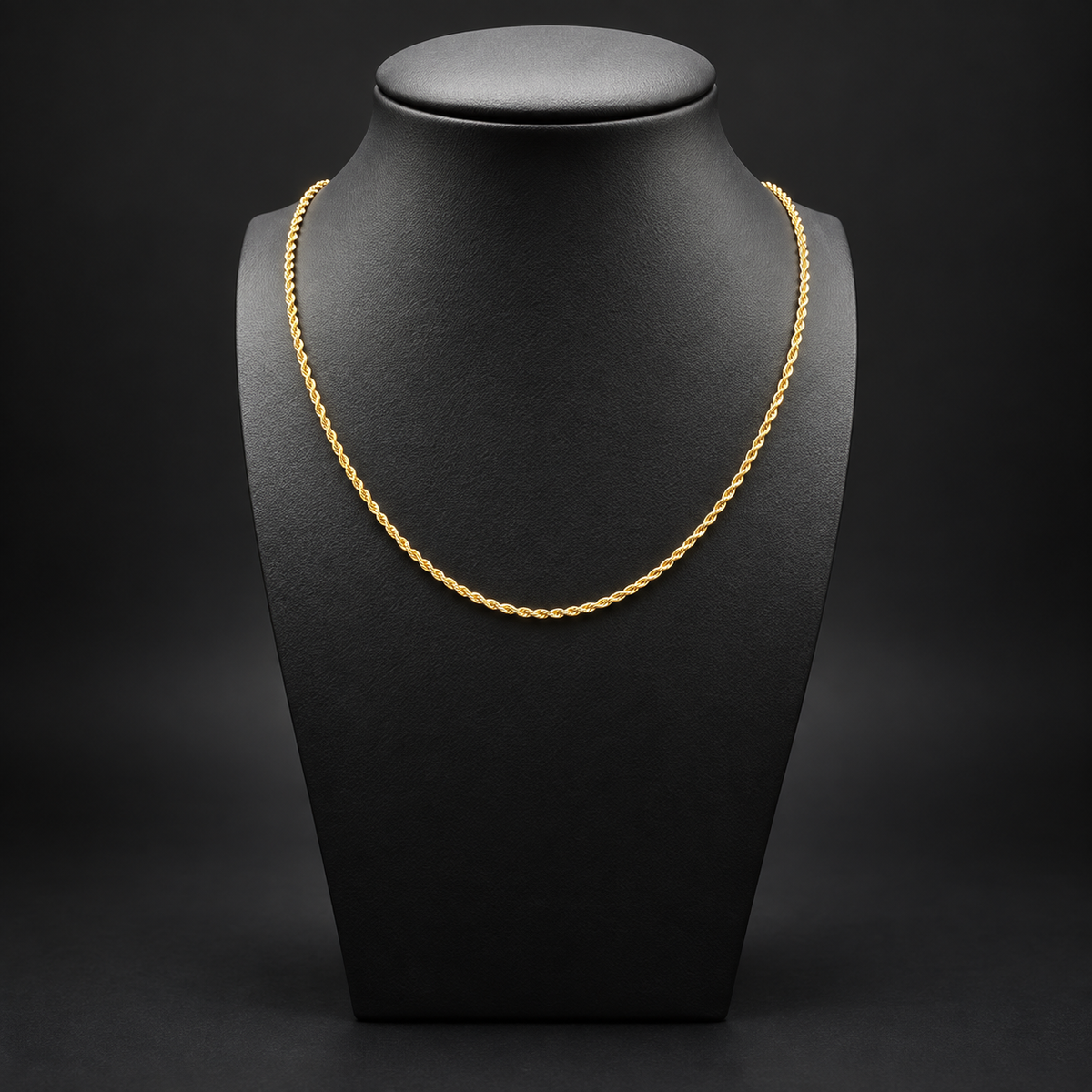 14K Solid Yellow Gold Italian Diamond Cut Rope Chain Necklace 1.5mm