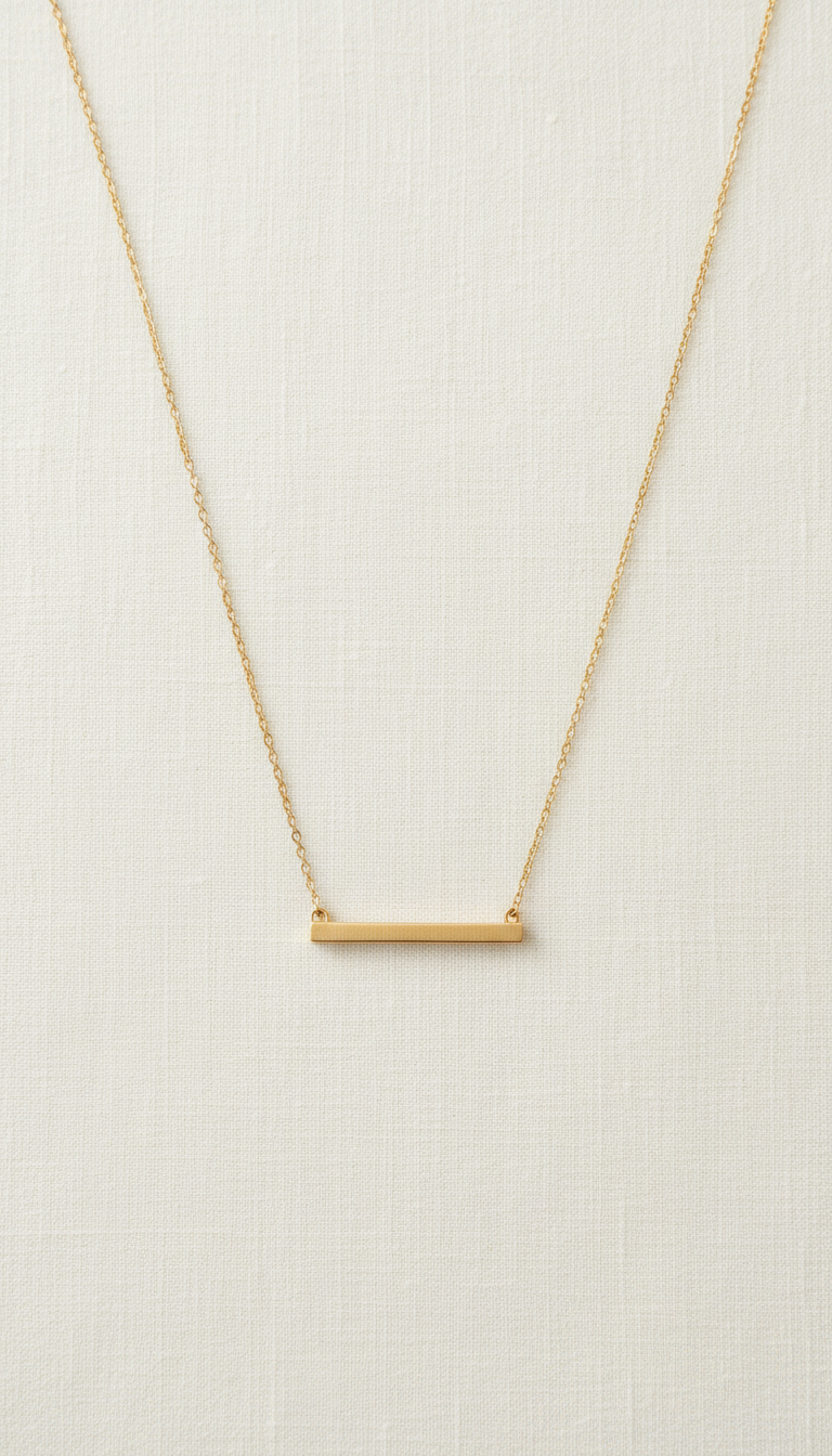 Minimalist Gold Bar Pendant Necklace