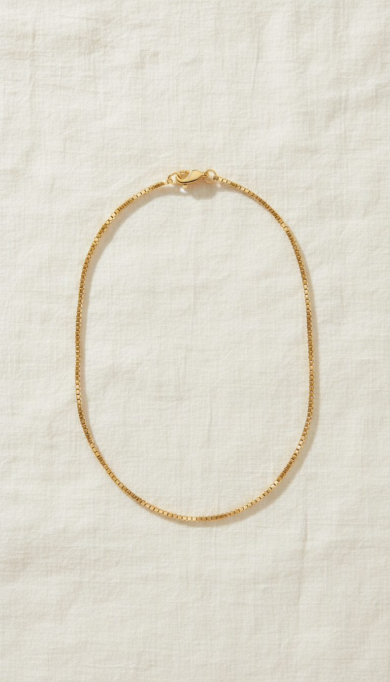 Box Link 14K Gold Necklace